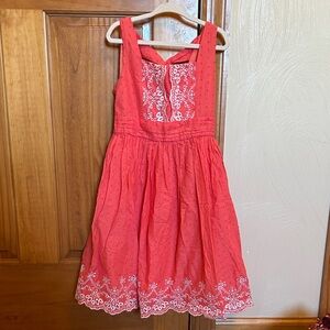 Bloom Red Kids Dress with White Floral Accents